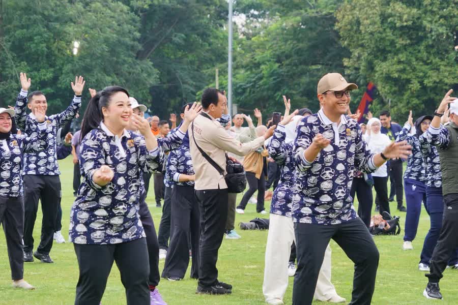 98 Wali Kota Se-Indonesia Senam Pagi Bersama di Taman Cadika