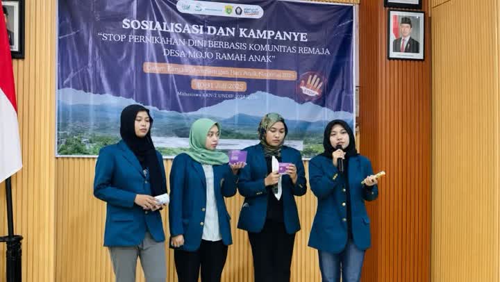 Mahasiswa KKN-R Universitas Diponegoro Bangun Gerakan Pencegahan Pernikahan Dini dan Stunting di Desa Mojo