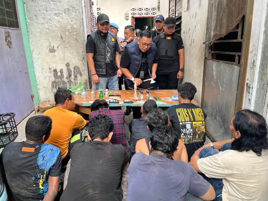 Polrestabes Medan Sikat Habis 2 Sarang Narkoba di Mangkubumi, 7 Orang Ditangkap, Seperti Ini Modusnya