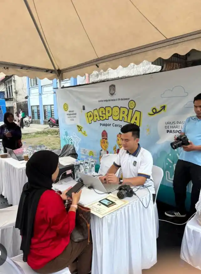 Mudahkan Masyarakat, Imigrasi Belawan Hadirkan Pasporia di Car Free Day Belawan