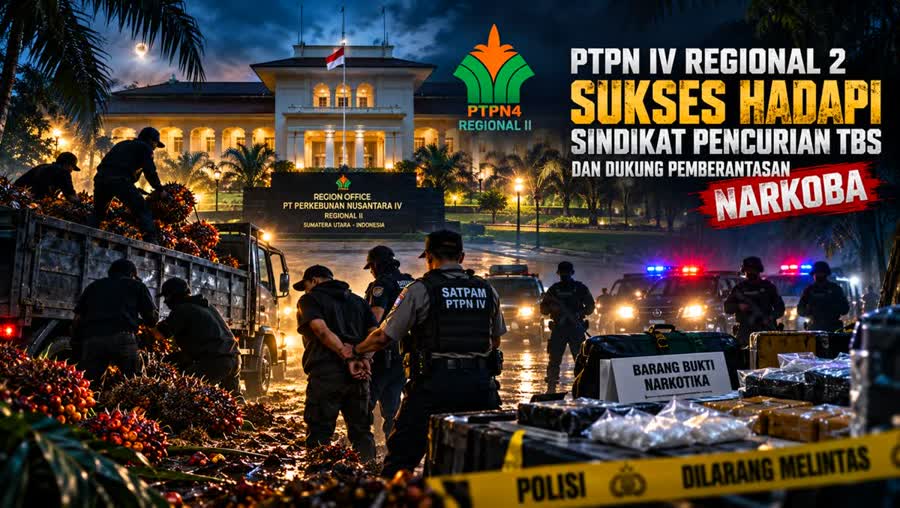 PTPN IV Regional 2 Sukses Hadapi Sindikat Pencurian TBS dan Dukung Pemberantasan Narkoba