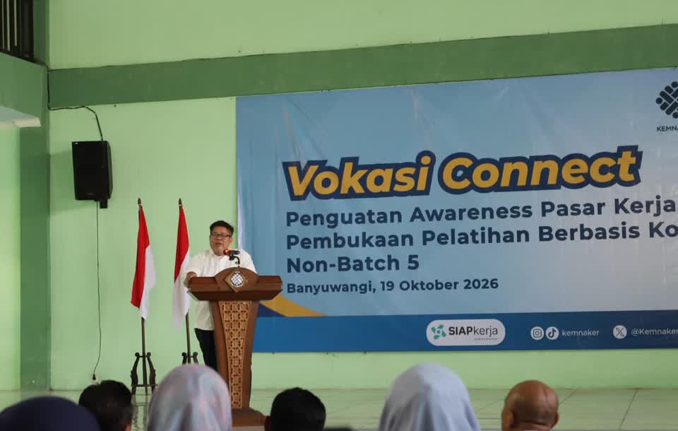 Kemnaker Bekali Tenaga Kerja Lewat Pelatihan Vokasi di Banyuwang